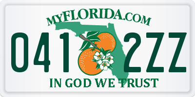 FL license plate 0412ZZ