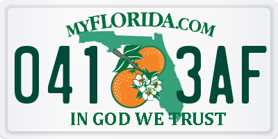FL license plate 0413AF