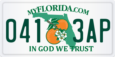 FL license plate 0413AP