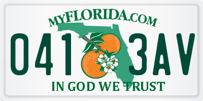FL license plate 0413AV