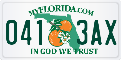 FL license plate 0413AX