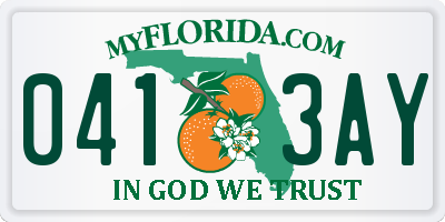 FL license plate 0413AY