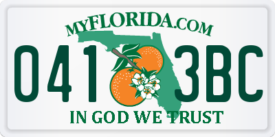 FL license plate 0413BC