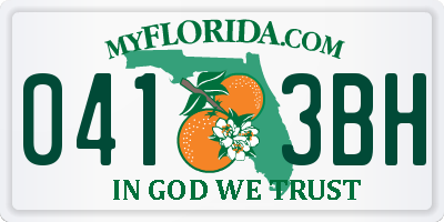 FL license plate 0413BH