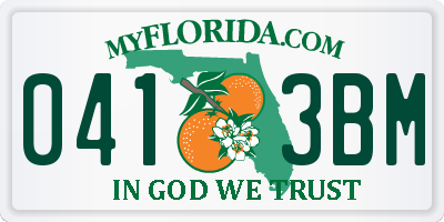 FL license plate 0413BM