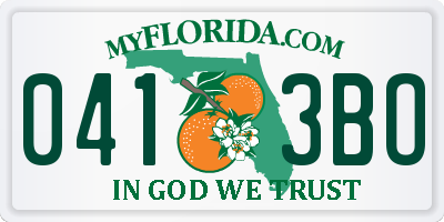 FL license plate 0413BO