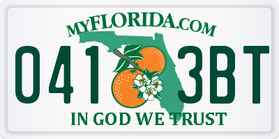 FL license plate 0413BT