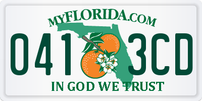 FL license plate 0413CD