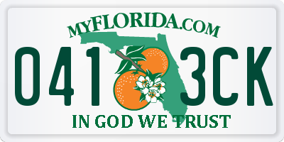 FL license plate 0413CK