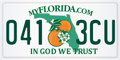 FL license plate 0413CU