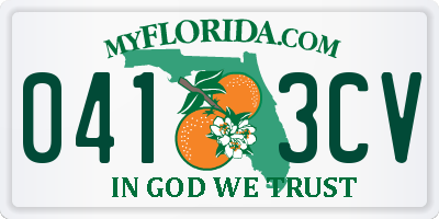 FL license plate 0413CV