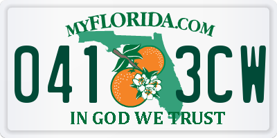 FL license plate 0413CW