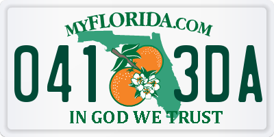FL license plate 0413DA