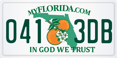 FL license plate 0413DB