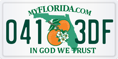 FL license plate 0413DF