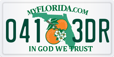 FL license plate 0413DR