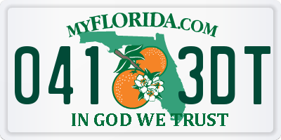 FL license plate 0413DT
