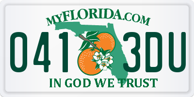 FL license plate 0413DU