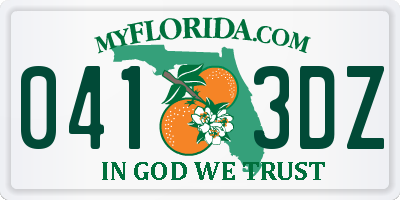 FL license plate 0413DZ