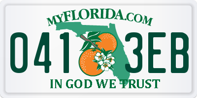 FL license plate 0413EB