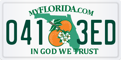 FL license plate 0413ED