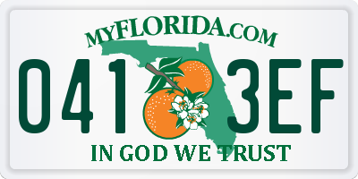 FL license plate 0413EF