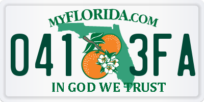 FL license plate 0413FA