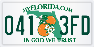 FL license plate 0413FD