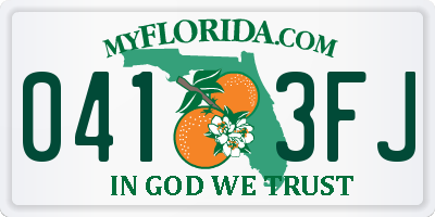 FL license plate 0413FJ