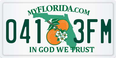FL license plate 0413FM