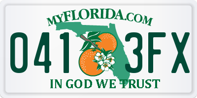 FL license plate 0413FX