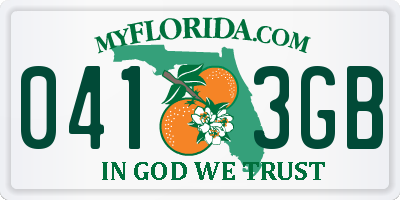 FL license plate 0413GB