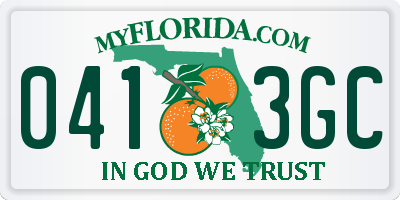 FL license plate 0413GC