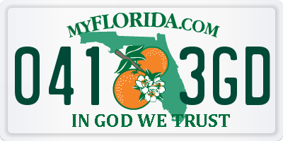FL license plate 0413GD