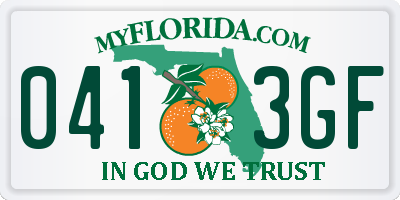 FL license plate 0413GF