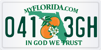 FL license plate 0413GH