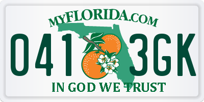 FL license plate 0413GK