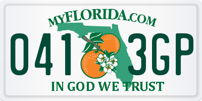 FL license plate 0413GP