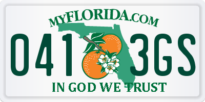 FL license plate 0413GS