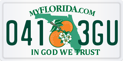 FL license plate 0413GU