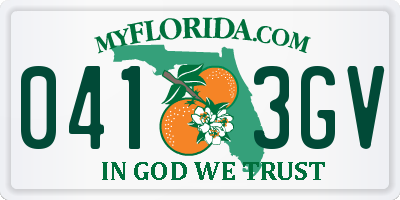 FL license plate 0413GV