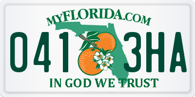 FL license plate 0413HA