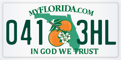 FL license plate 0413HL