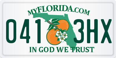 FL license plate 0413HX