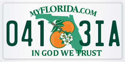 FL license plate 0413IA