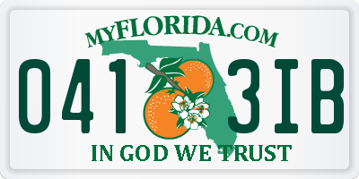 FL license plate 0413IB