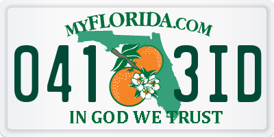 FL license plate 0413ID