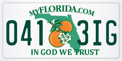 FL license plate 0413IG