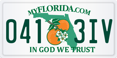 FL license plate 0413IV