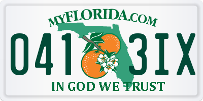 FL license plate 0413IX